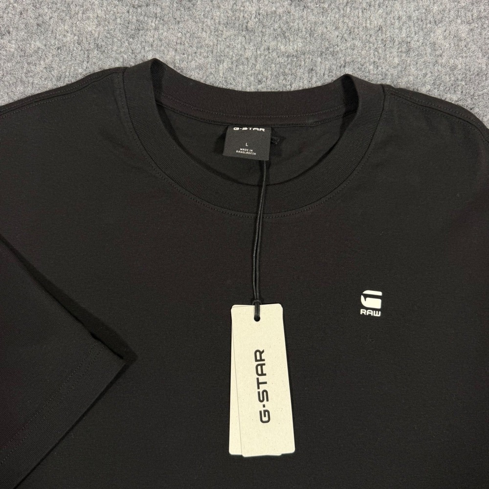 G-Star Raw Boxy RT T-Shirt Logo Streetwear Mens L Dark Black Organic Cotton NWT